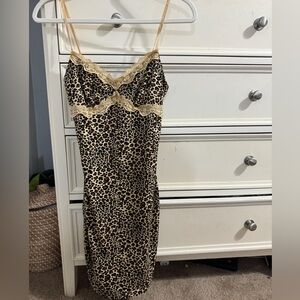 Tight cheetah mini dress